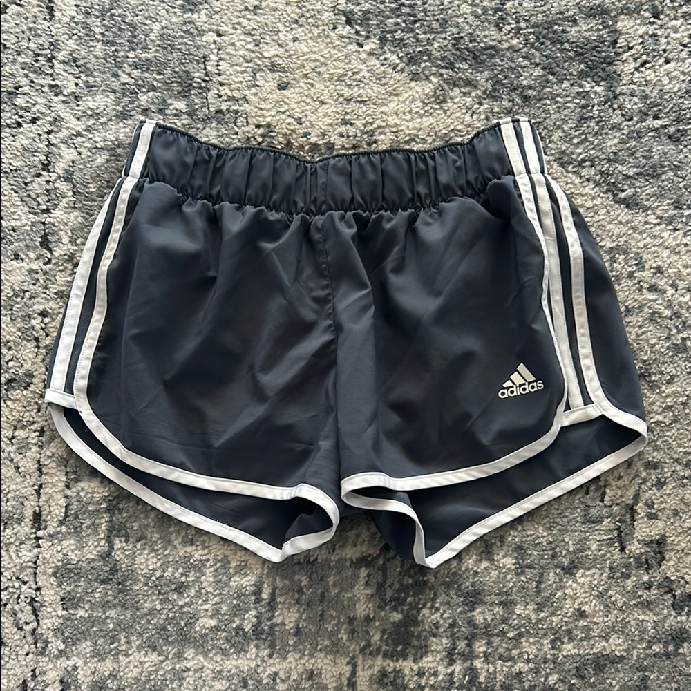 adidas Navy Athletic Shorts with White Trim